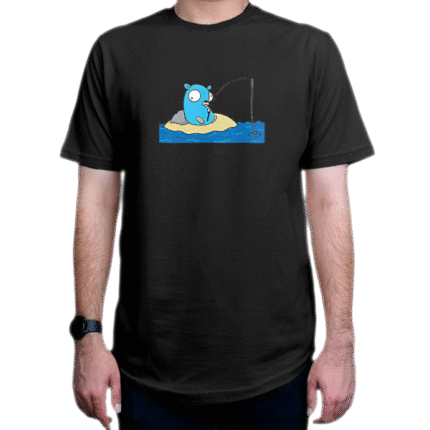 تیشرت برنامه نویسی طرح Fishing Gopher