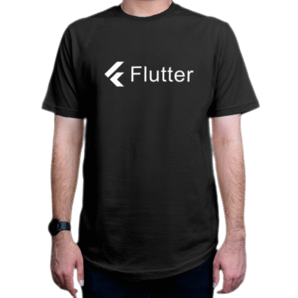 تیشرت برنامه نویسی طرح Flutter white-1