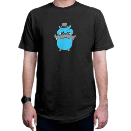 تیشرت برنامه نویسی طرح Posh Mustached Gopher