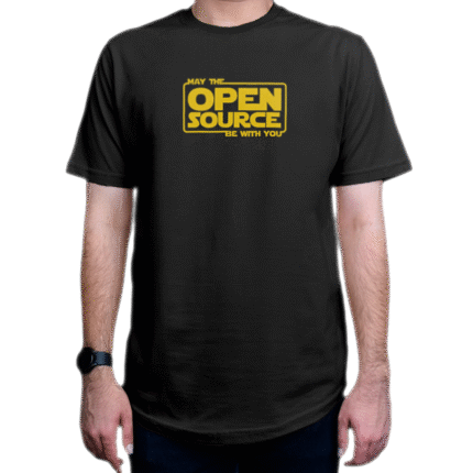 youتیشرت برنامه نویسی طرح May the Open Source be with