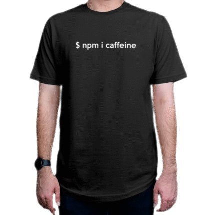تیشرت برنامه نویسی طرح npm install caffeine