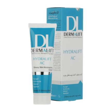 کرم مرطوب کننده درمالیفت مدل Hydralift AC مناسب پوست های چرب حجم 50 میلی لیتر