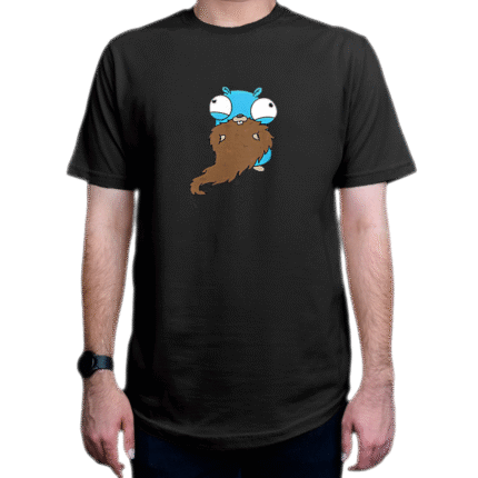 تیشرت برنامه نویسی طرح Happy Bearded Gopher
