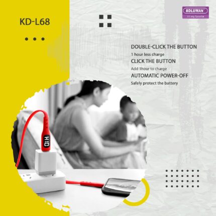 کابل تبدیل USB به USB -C کلومن مدل KD-L68 طول 1 متر مشکی