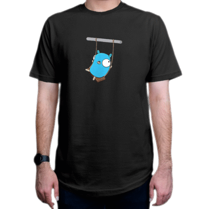 تیشرت برنامه نویسی طرح Gopher on a swing