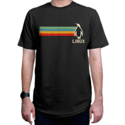 تیشرت برنامه نویسی طرح Linux لینوکس Rainbow رنگین کمان