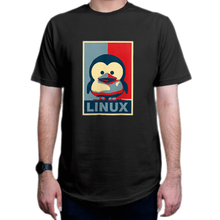 تیشرت برنامه نویسی طرح لینوکس Linux آبی قرمز red blue