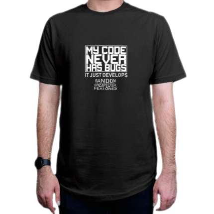 تیشرت برنامه نویسی طرح my code never has bugs