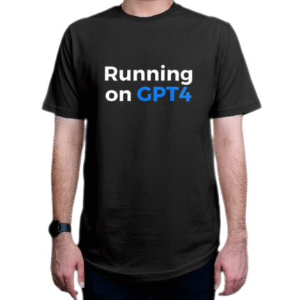 تیشرت برنامه نویسی طرح running on gpt4