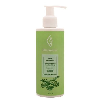 کرم مرطوب کننده دست و صورت و بدن فارمالیست (Pharmalist) حاوی Aloe Vera حجم 200 میلی لیتر
مشخصات
بافت
کرم
ویتامین
ندارد
عصاره
دارد
نوع عصاره
آلوئهورا
مخصوص
روز و شب
نوع محفظه
پمپی
جنسیت
خانمها و آقایان
حجم
200 میلیلیتر