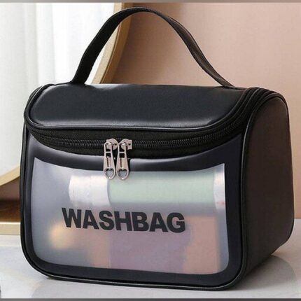 کیف آرایشی واشبگ بیضی مشکی سایز بزرگ WASHBAG