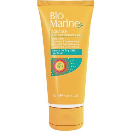 ضدآفتاب بی رنگ رطوبت رسان +spf50 بایومارین پوست خشک و دهیدراته