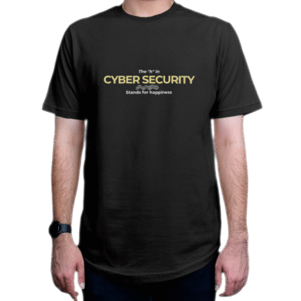 تیشرت برنامه نویسی طرح the h in Cyber Security stands for happiness