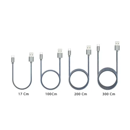 کابل تبدیل USB به USB-C کلومن مدل kd-P19 مجموعه 4 عددی خاکستری