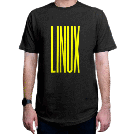 تیشرت برنامه نویسی طرح لینوکس Linux زرد Yellow