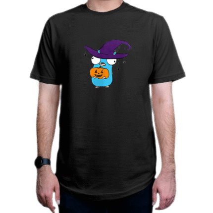 تیشرت برنامه نویسی طرح Gopher and pumpkin