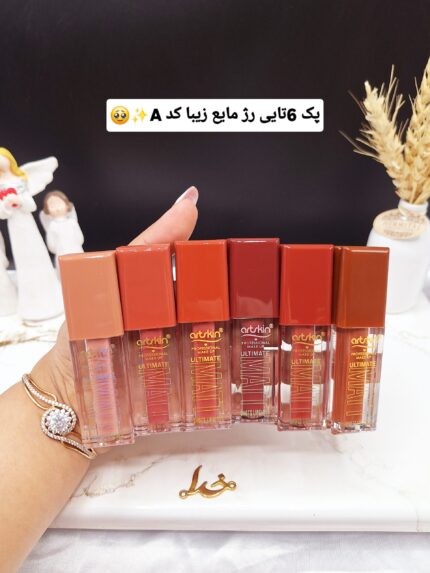 پک 6 عددی رژ مایع مات و 24ساعته آرت اسکین artskin کد SA972166-1