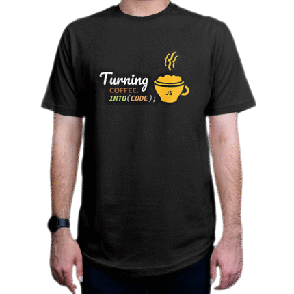 تیشرت برنامه نویسی طرح جاوااسکریپت و قهوه JavaScript Coffee