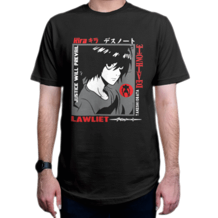 تیشرت طرح انیمه Death Note دفترچه مرگ شخصیت ال L کد DN2