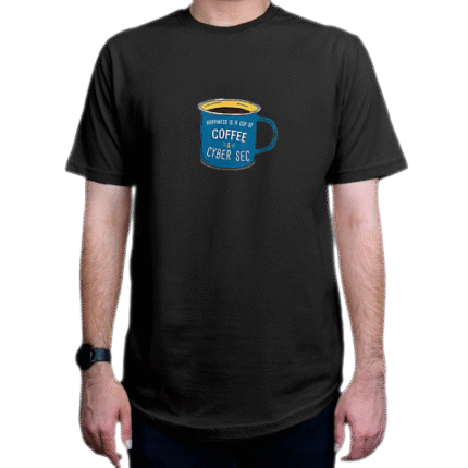 تیشرت برنامه نویسی طرح Happiness is a cup of coffee and Cyber Security