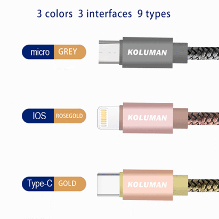 کابل تبدیل USB به لایتنینگ کلومن مدل DK - 19 طول 2 متر خاکستری